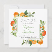 Mandarin Orange Watercolor Wedding  Save the Date セーブザデート (正面)