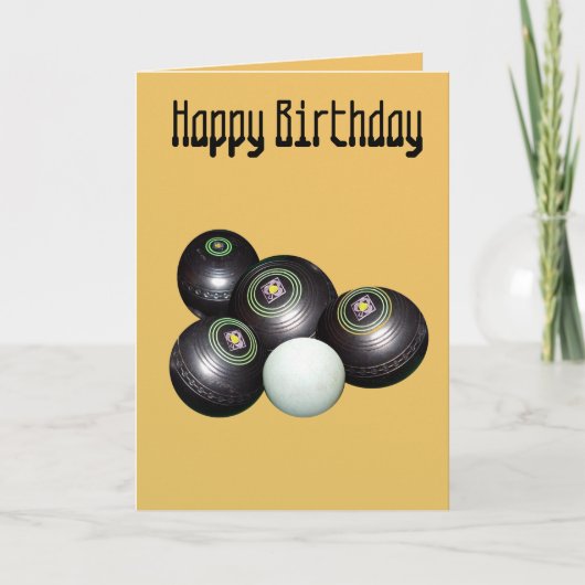 Mandarin Yellow Lawn Bowls, Birthday Card ノートカード (正面)
