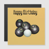 Mandarin Yellow Lawn Bowls Birthday, Magnetic Card (正面/裏面)