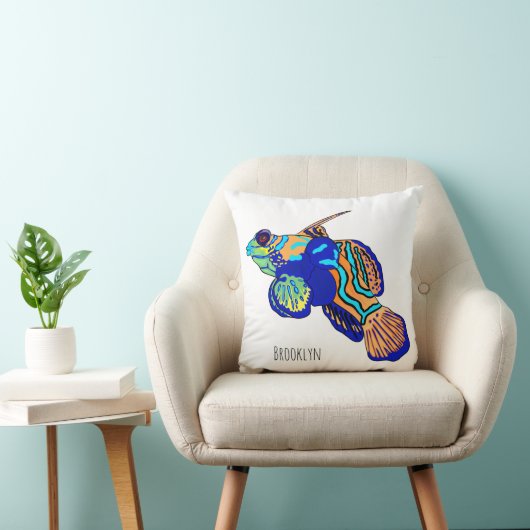 Mandarinfish cartoon illustration  クッション (椅子)