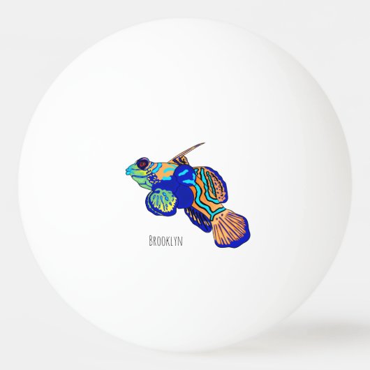 Mandarinfish cartoon illustration  卓球ボール (正面)