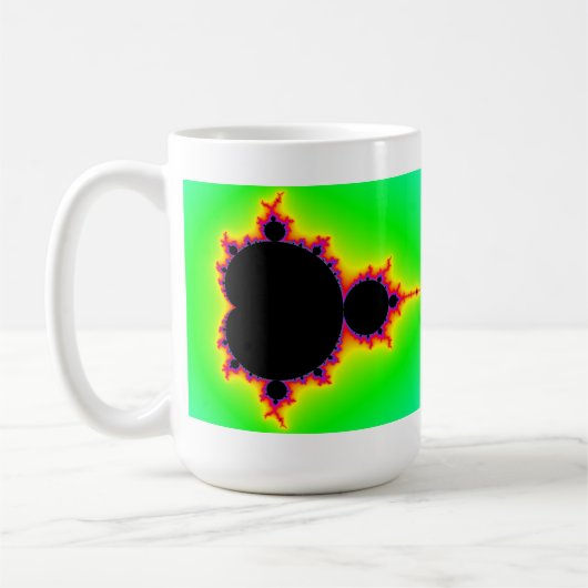 Mandelbrotのフラクタルのマグ コーヒーマグカップ (左)
