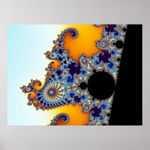 Mandelbrotの一定のフラクタルのタツノオトシゴ ポスター