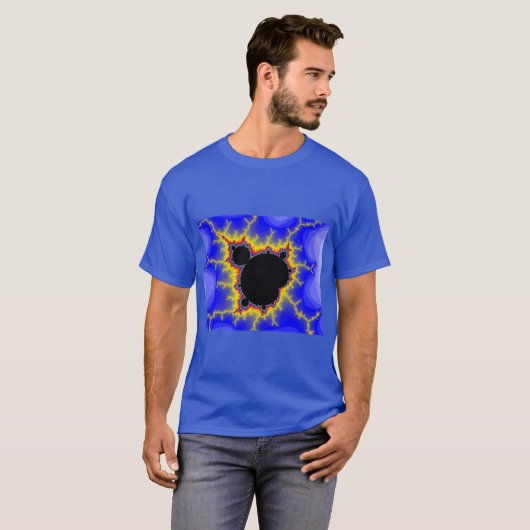 Mandelbrotの一定のフラクタルの人の基本的な暗いTシャツ Tシャツ (正面フル)