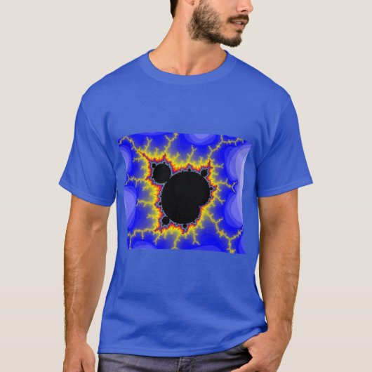 Mandelbrotの一定のフラクタルの人の基本的な暗いTシャツ Tシャツ (正面)