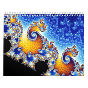 Mandelbrotの一定衛星二重螺線形のフラクタル カレンダー