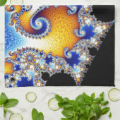 Mandelbrotの一定衛星二重螺線形のフラクタル キッチンタオル (折り畳み)