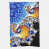 Mandelbrotの一定衛星二重螺線形のフラクタル キッチンタオル (縦)