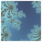 Mandelbrotの雪片-空色のフラクタルデザイン ファブリック (クローズアップ)