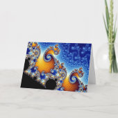 Mandelbrotの青い二重螺線形のフラクタル カード (正面)