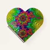 Mandelbrotカラー爆発ハートスパイラルノートブック ノートブック (正面)