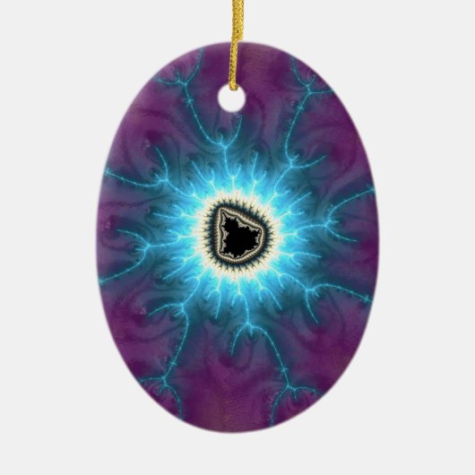 Mandelbrotショッキングなフラクタル抽象芸術に切り替え セラミックオーナメント (正面)