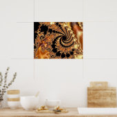 Mandelbrotセットフラクタルデジタルアートトフィー ポスター (キッチン)