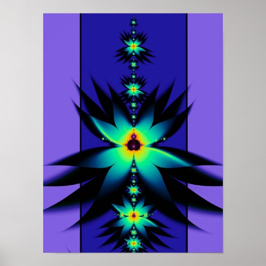 Mandelbrotフラクタル花 ポスター (正面)