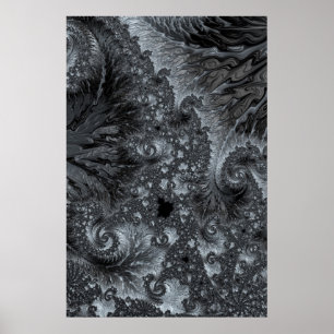 Mandelbrot in Ice Land Modern Fractal Abstract ポスター