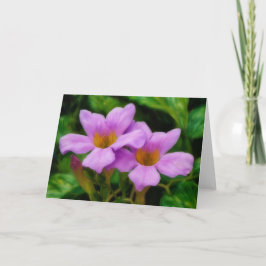 Mandevilla Flowers inピンクガーデンアートノートカード カード
