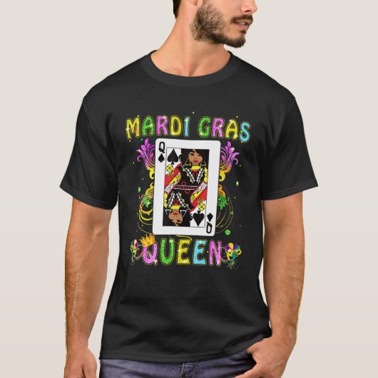 Mandi Grasブラッククイーントランプのポーカーカード暗く Tシャツ (正面)