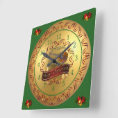 Mandolin 02~ Musical Scroll ~ “Merry Christmas”  スクエア壁時計 (傾斜)