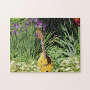 Mandolin Iris Flower Garden Photo Painting ジグソーパズル