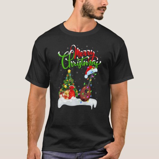 Mandolin Music  Xmas Decorations Mandolin Christma Tシャツ (正面)