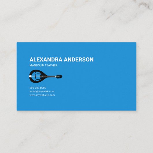 Mandolin Teacher Blue 名刺 (裏面)