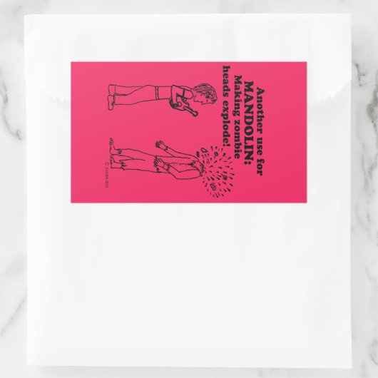 Mandolin Zombie Explode Rectangular Sticker 長方形シール (バッグ)