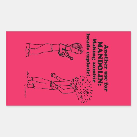 Mandolin Zombie Explode Rectangular Sticker 長方形シール (正面)