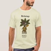 Mandrake Root Retro Woodcut Botanical Art Tシャツ (正面)