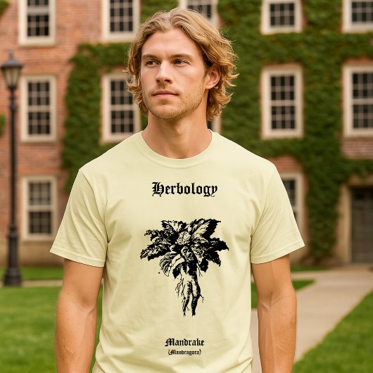 Mandrake Root Vintage Woodcut Botanical Art Tシャツ