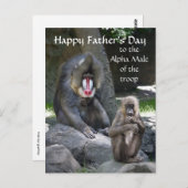 Mandrill Monkey Father's Dayはがき ポストカード (正面/裏面)