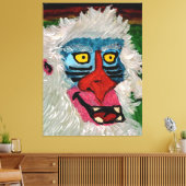 Mandrill Monkey Stretched Canvas Print キャンバスプリント (インサイチュ (リビング))