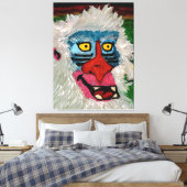 Mandrill Monkey Stretched Canvas Print キャンバスプリント (インサイチュ (寝室))