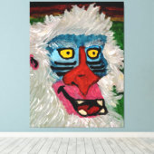 Mandrill Monkey Stretched Canvas Print キャンバスプリント (インサイチュ (ウッドフロア))