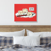 Manduの韓国のゆで団子の点心の朝食ハングル キャンバスプリント (インサイチュ (寝室))