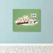 Manduの韓国のゆで団子の点心の朝食ハングル キャンバスプリント (インサイチュ (ウッドフロア))