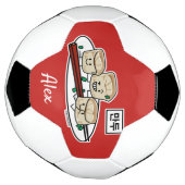 Manduの韓国のゆで団子の点心の朝食ハングル サッカーボール (回転)