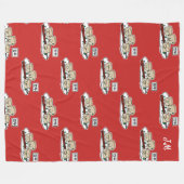 Manduの韓国のゆで団子の点心の朝食ハングル フリースブランケット (正面(横))