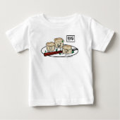 Manduの韓国のゆで団子の点心の朝食ハングル ベビーTシャツ (正面)