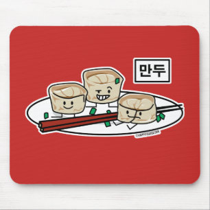 Manduの韓国のゆで団子の点心の朝食ハングル マウスパッド