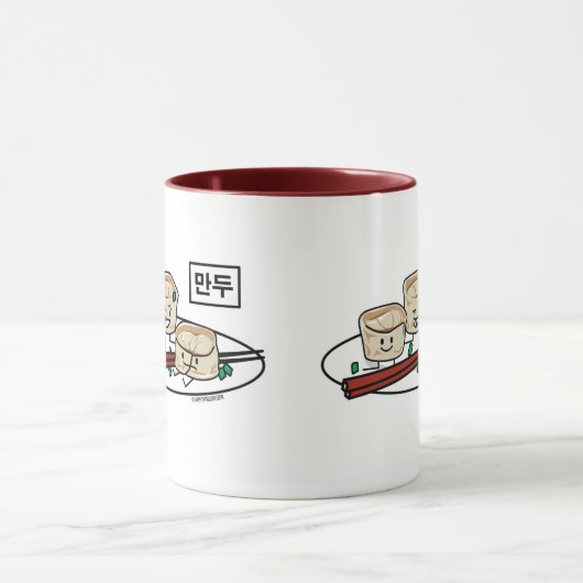 Manduの韓国のゆで団子の点心の朝食ハングル マグカップ (中央)