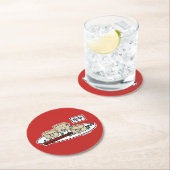 Manduの韓国のゆで団子の点心の朝食ハングル ラウンドペーパーコースター (インサイチュ)