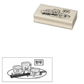 Manduの韓国のゆで団子の点心の朝食ハングル ラバースタンプ (押印)
