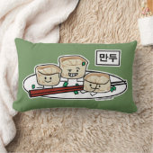 Manduの韓国のゆで団子の点心の朝食ハングル ランバークッション (ブランケット)