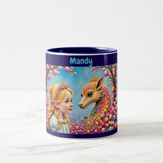 MANDY ~女の子とベビードラゴン~マグカップ ツートーンマグカップ (中央)