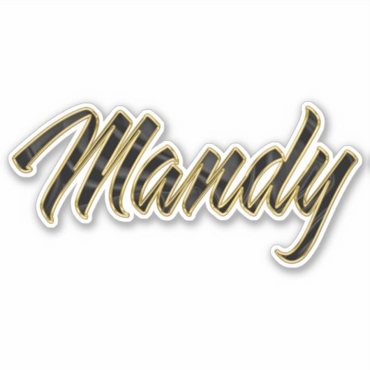 Mandy black gold Lettering Aufkleber Sticker シール (正面)