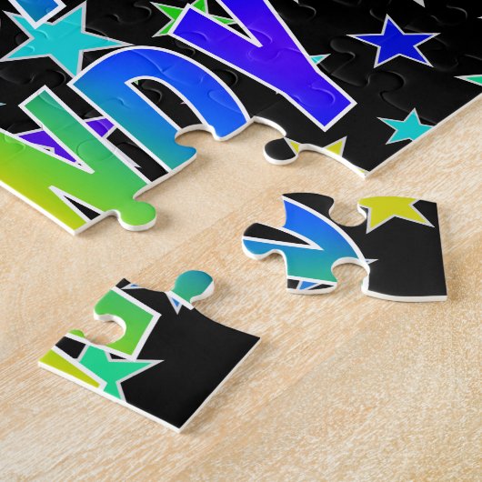 "MANDY" First Name, Fun "HAPPY BIRTHDAY" ジグソーパズル (側面)