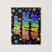 "MANDY" First Name, Fun "HAPPY BIRTHDAY" ジグソーパズル (縦)