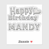 Mandy Happy Birthday silver Aufkleber Sticker シール (シート)