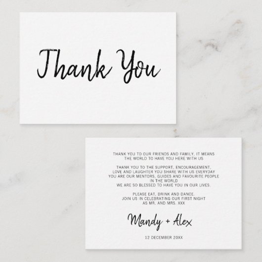 Mandy Minimalistエンクロージャカードに感謝 エンクロージャーカード (正面/裏面)