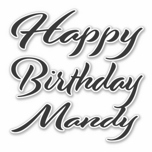 Mandy Name Vorname black Sticker Geburtstag シール (正面)